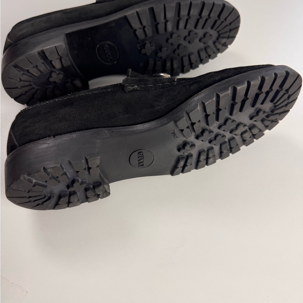 Gucci Mens Horsebit Black Suede Leather  Loafers Shoes Size 10.5 - Picture 8 of 17